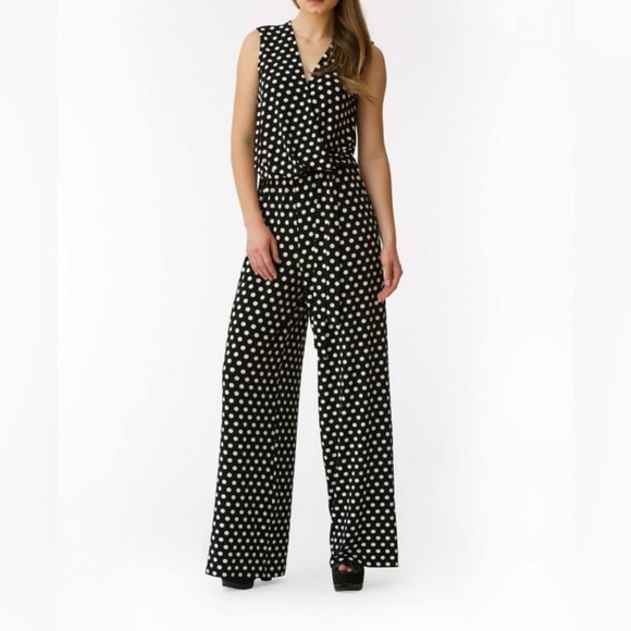 IVONNE Pants - IVONNE black & white Polka dot jumpsuit- nice!‎ Size small/CH